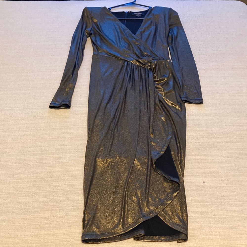 Guess by Marciano Metallic Long Sleeve Dress